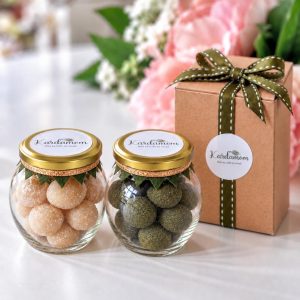 COMBO Gourmet Mamra Badam Laddu & Gourmet Pishori Pista Laddu Small Jars